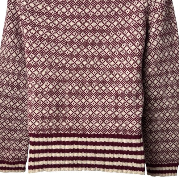 J. Crew Wool Argyle Crewneck Holiday Cabincore Cozy Nordic XS - Picture 8 of 11